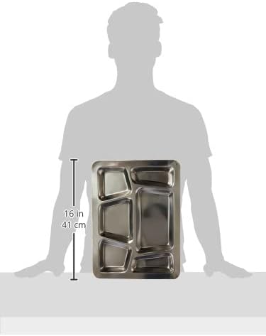 Winco - SMT-2 Winco 6-Compartment Mess Tray, Style B, Stainless Steel - Image 2