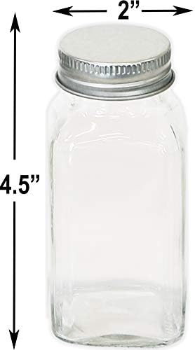 Simple Houseware 12-Pack 6 oz Glass Spice Jars, Square Bottles - Image 4
