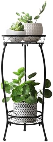 Plant Stand Indoor Outdoor 2 Tier 27" Tall Metal Potted Holder Rack Flower Pot by Cometofit