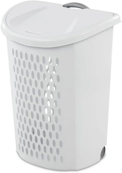 Wheeled Laundry Hamper with Handle by Unknown