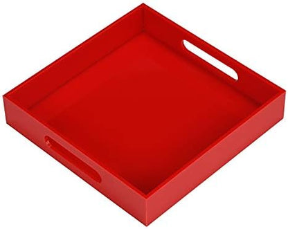 Sturdy Red Acrylic Serving Tray by KEVLANG