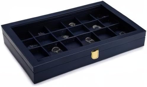 Oirlv Premium Blue Leather 24 Grid Jewelry Tray - Image 10