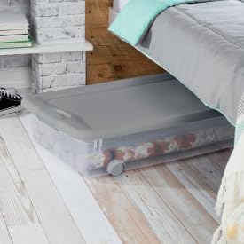 Sterilite 12 Pack Wheeled Under Bed Storage Container, 56 Qt Plastic Bin - Image 9
