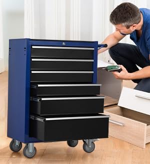 6-Drawer Rolling Tool Chest Cabinet, Large Capacity Metal Tool Box - Image 9