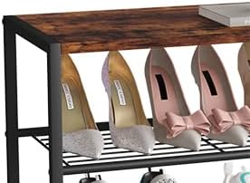 HOMEFORT 3-Tier Shoe Rack, Shoe Storage Shelf, Industrial Shoe Tower, Narrow - Image 6