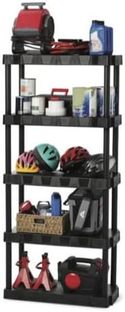 5-Tier Black Plastic Storage Shelving Unit, 68.8" H × 30" W × 13.88" D - Image 4