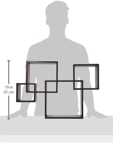 Greenco 4 Cube Intersecting, Easy-to-Assemble Floating Wall Mount Shelves - Image 2