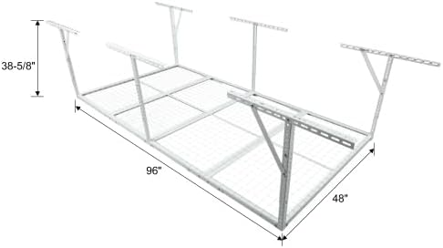 LuckyNote】4x8FT Overhead Garage Storage Rack, Heavy-Duty Metal Garage Ceiling - Image 2