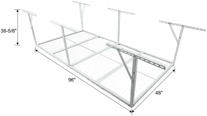 LuckyNote】4x8FT Overhead Garage Storage Rack, Heavy-Duty Metal Garage Ceiling - Image 2