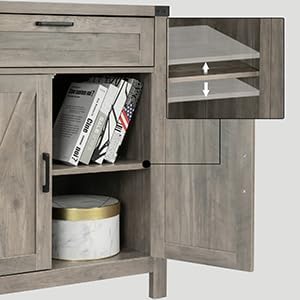 VINGLI Modern Farmhouse Sideboard Buffet Cabinet - Image 4