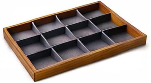 Oirlv 12 Grids Wood Jewelry Organizer Tray Stackable Jewelry Drawer Tray - Image 10