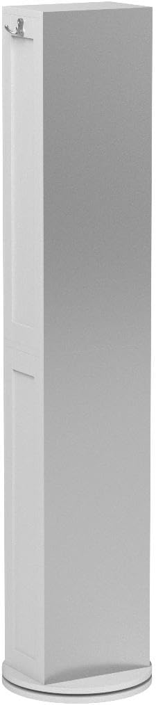 Bathroom Floor Cabinet with Mirror – Rotating Storage Tower with 360° Swivel - Image 4