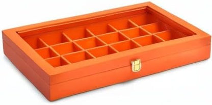 Oirlv 24 Grid Premium Leather Jewelry Organizer Tray - Image 10