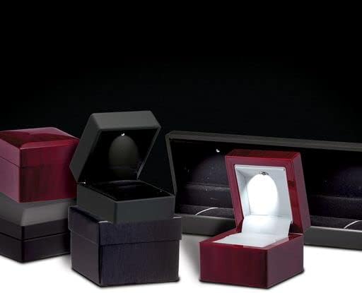 Allure - Luxury Ring Box With LED Light, Square Shaped Elegant Diamond Ring Case - Image 6
