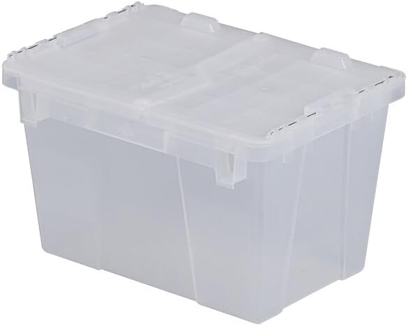 Plastic Storage Tote with Flip Lid, 15.19 x 10.88 x 9.69 inches by Glownary