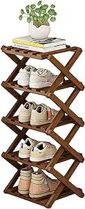 YYW Bamboo Shoe Rack for Entryway, Installation-Free and Foldable Vertical Shoe by YYW