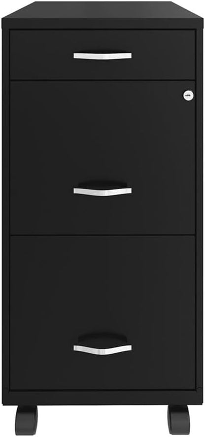 Pemberly Row 18" Deep 3 Drawer Mobile Metal Vertical Filing Cabinet - Image 4