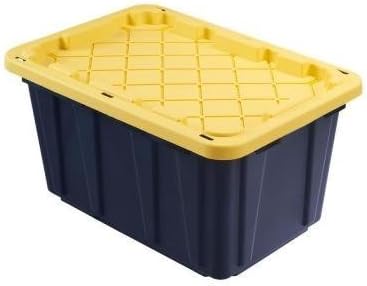 Tough Polypropylene Plastic 27 Gal. Storage Tote in Black by HDX