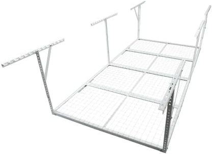 LuckyNote】4x8FT Overhead Garage Storage Rack, Heavy-Duty Metal Garage Ceiling by %E3%80%90LuckyNote%E3%80%91