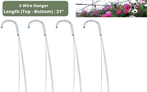 4 Pack 21" 3 Strong Wire Steel Hook Hanger, Gardening Indoor Outdoor Patio - Image 2