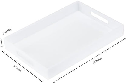 Glossy White Sturdy Acrylic Serving Tray - Image 2