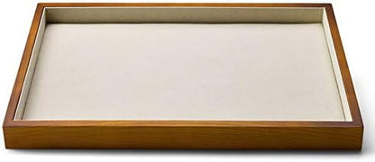 Oirlv Wood Flat Jewelry Tray Stackable Jewelry Drawer Organizer Showcase by Oirlv
