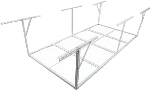 LuckyNote】4x8FT Overhead Garage Storage Rack, Heavy-Duty Metal Garage Ceiling - Image 6