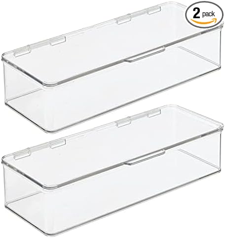 mDesign Long Plastic Playroom/Gaming Storage Organizer Box Containers by mDesign