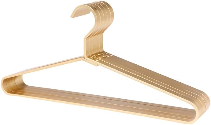 Premium Matte Golden Aluminum Coat Hangers 6 Piece Set, 17.7” Extra Smooth & - Image 4