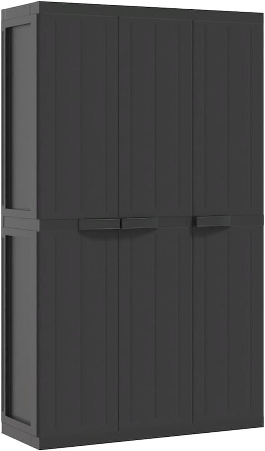 Outdoor Storage Cabinet, 65-Inch Tall Polypropylene Utility Cupboard by Unknown