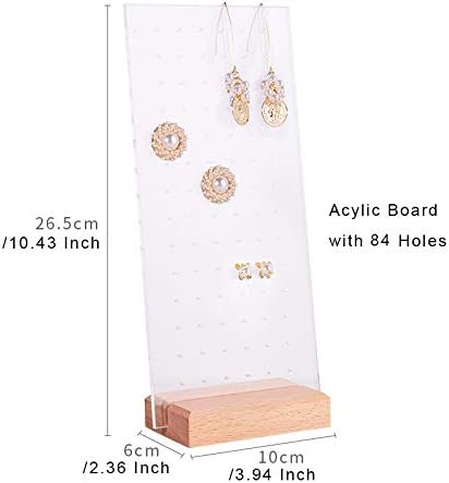 GemeShou Beech earring display for selling jewelry, wooden earring holder for - Image 4