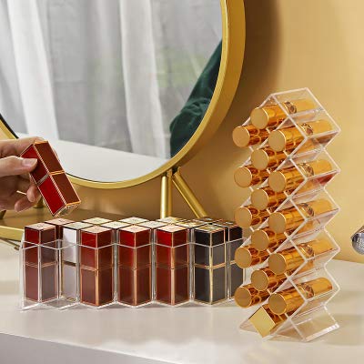 Lipstick Holder Organizer 16 Spaces Acrylic Stackable Fish Shape Lipstick Tower - Image 3