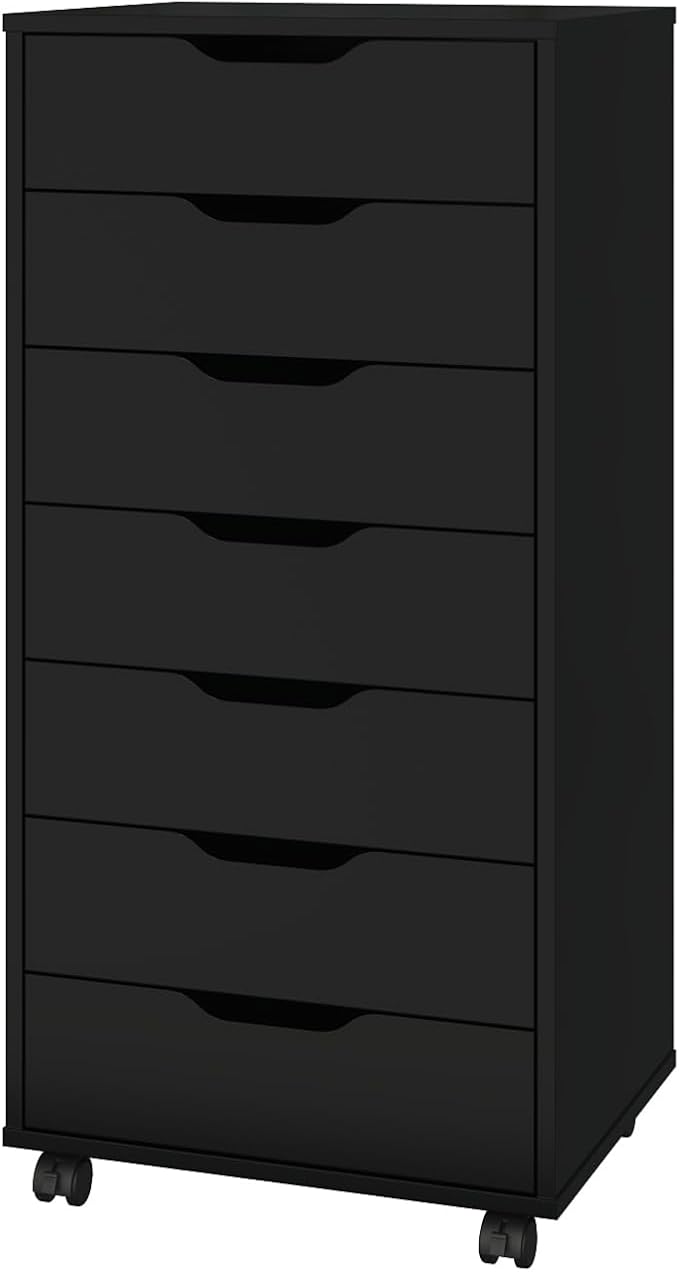 Panana 7 Drawer Mobile File Cabinet, Wooden Under Desk Storage by Panana