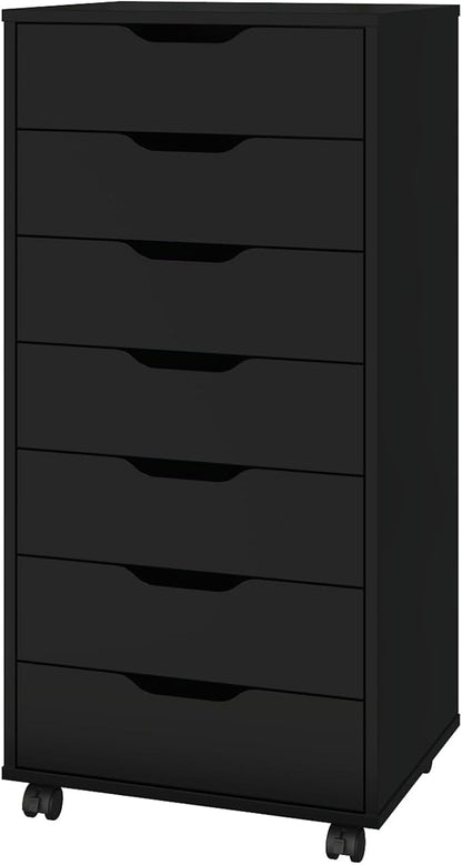 Panana 7 Drawer Mobile File Cabinet, Wooden Under Desk Storage by Panana