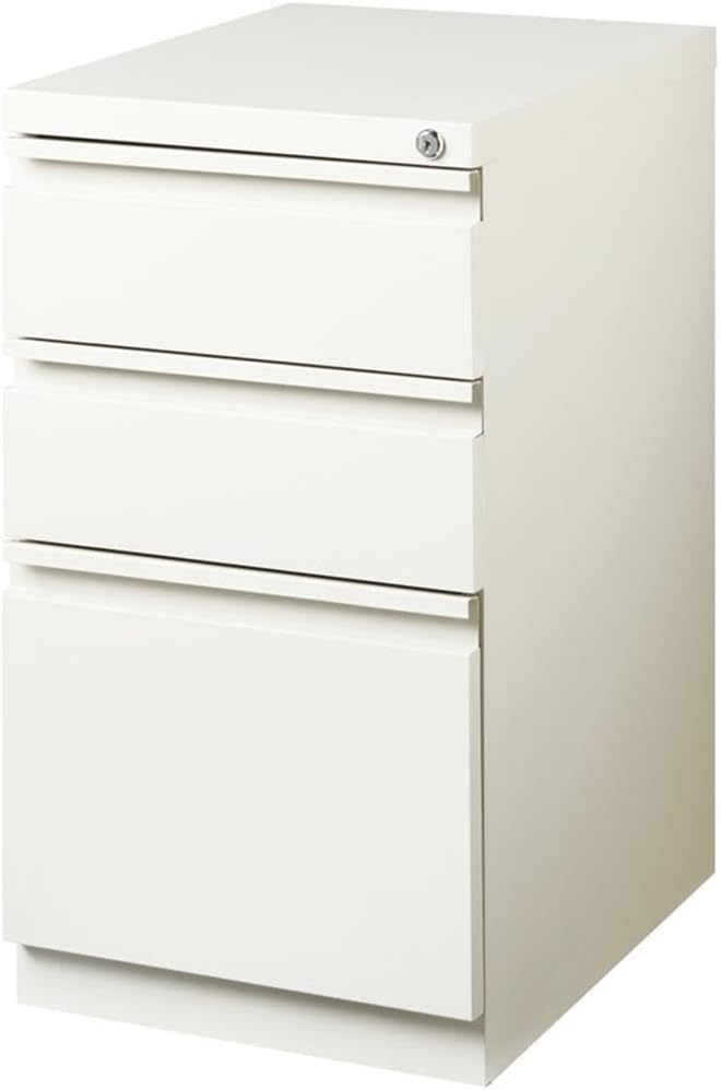 Pemberly Row 3 Drawers 27.75" Vertical White Metal Filing Cabinet Lockable - Image 4