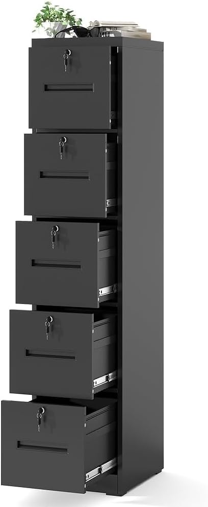 5 Drawer File Cabinet with 5 Locks, Metal Filing Cabinet Heavy Duty Vertical by EKJOfficials