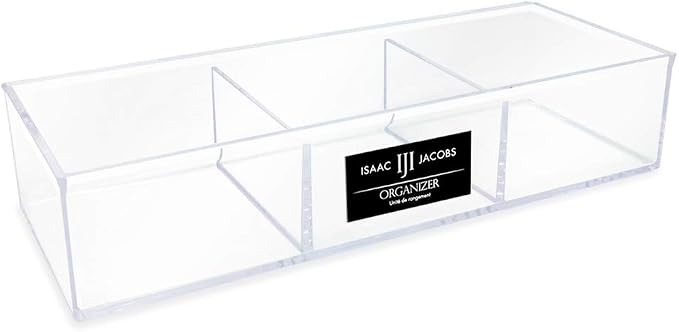 Isaac Jacobs Large 3-Compartment Acrylic Stackable Organizer, Craft Supplies by IsaacJacobs