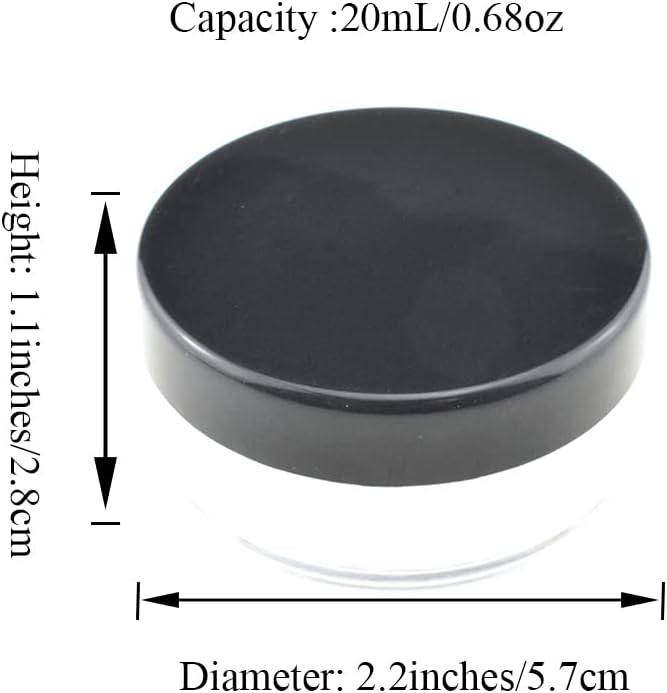 HAHIYO 3Pcs 20ml/0.68oz Plastic Empty Travel Compact Case Makeup Cosmetic Jar - Image 2