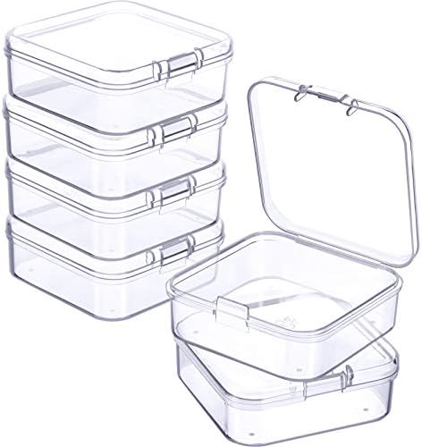 Jetec 6 Pieces Mini Plastic Clear Beads Storage Containers Box by Jetec