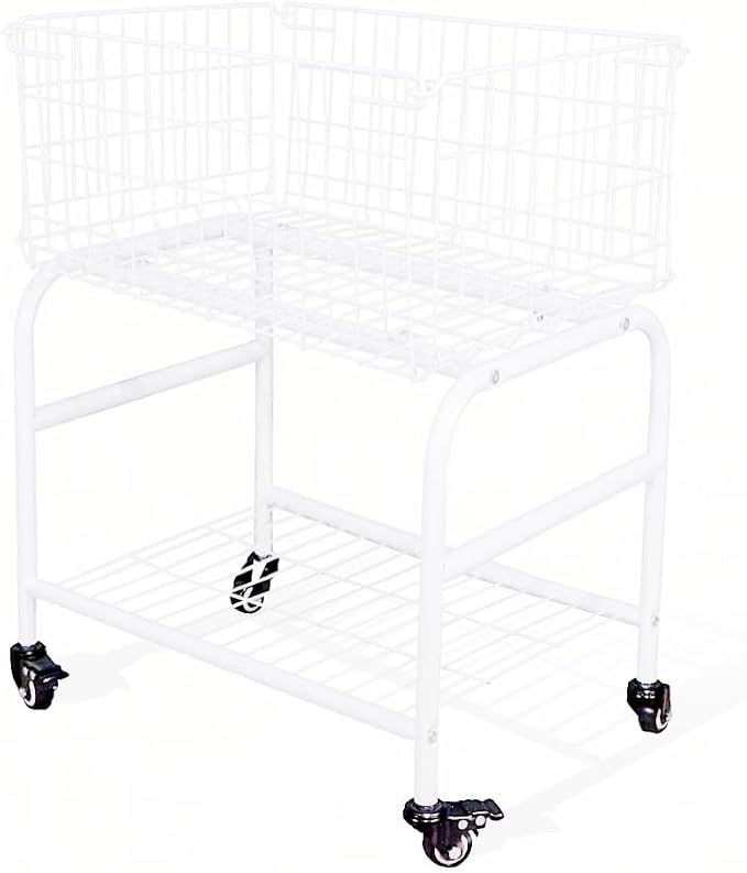 31" tall hennze one layer rolling wire laundry basket, easy moved wire laundry by HENNZE