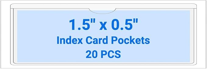20 PCS Clear Self Adhesive Plastic Label Pockets, Top Loading Business & by Kvatr-X