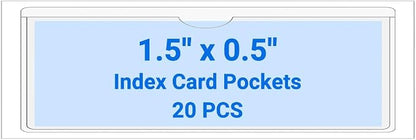 20 PCS Clear Self Adhesive Plastic Label Pockets, Top Loading Business & by Kvatr-X
