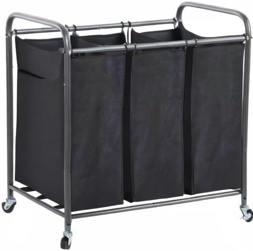 STO STO Laundry Sorter 3 Section, 3 Bag Laundry Hamper, Rolling Laundry Cart - Image 7