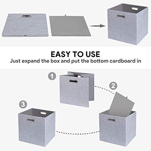 Posprica 3X Thicker Fabric Storage Cubes 13 inch Collapsible Storage Bins - Image 5