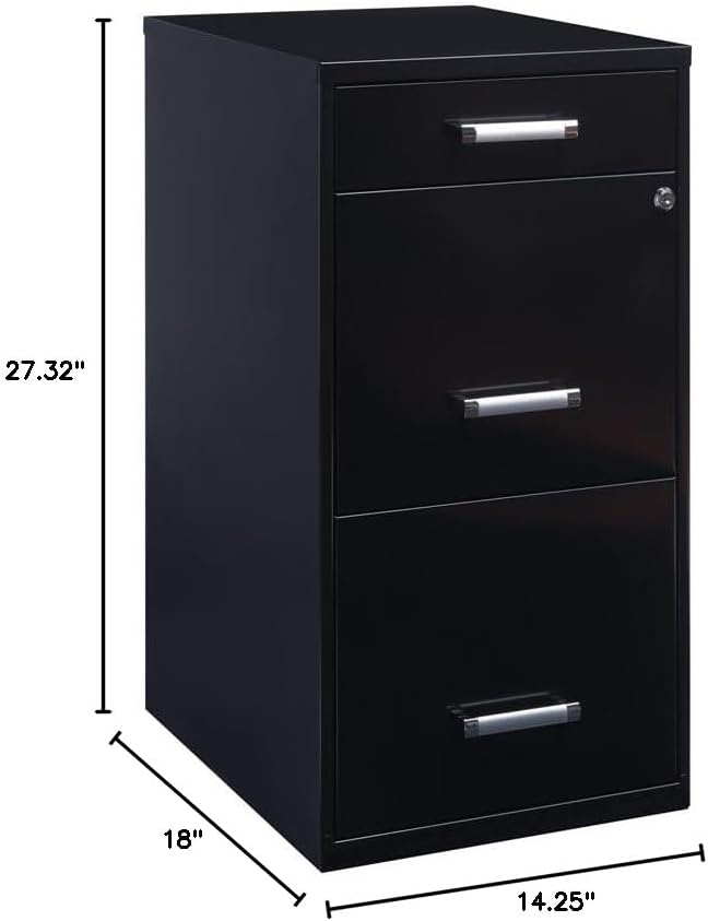 Scranton & Co 27.32" H x 18" D 3-Drawer Modern Metal Filing Cabinet - Image 2