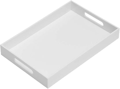 Glossy White Sturdy Acrylic Serving Tray by KEVLANG