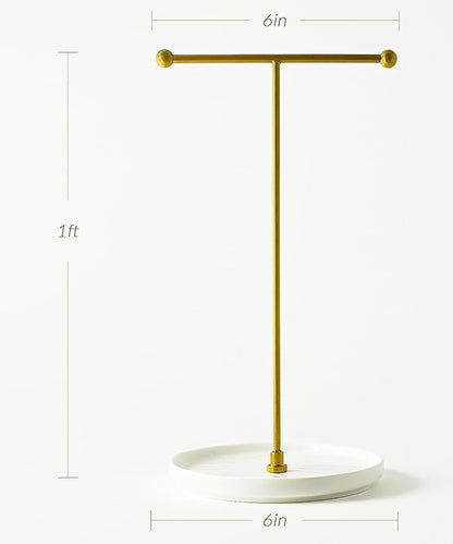 VROOMIUM Necklace Holder Stand - 6in Ceramic Base X 1ft Height - Image 5
