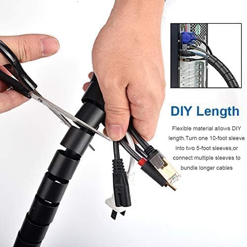 RELIANCER 10FT Cable Management Sleeve Organizer, 1/2 inch Coiled Cord - Image 6