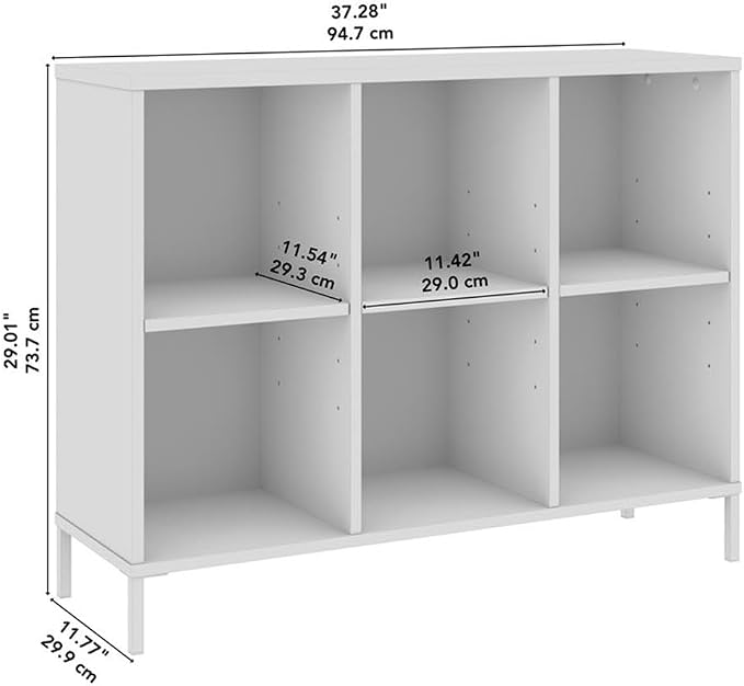 Bush Furniture Essence 6 Cube Organizer in White | Organizers and Shelves - Image 3