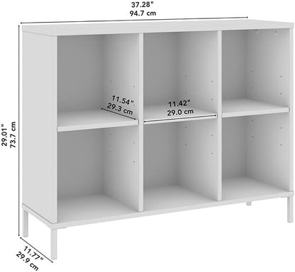 Bush Furniture Essence 6 Cube Organizer in White | Organizers and Shelves - Image 3